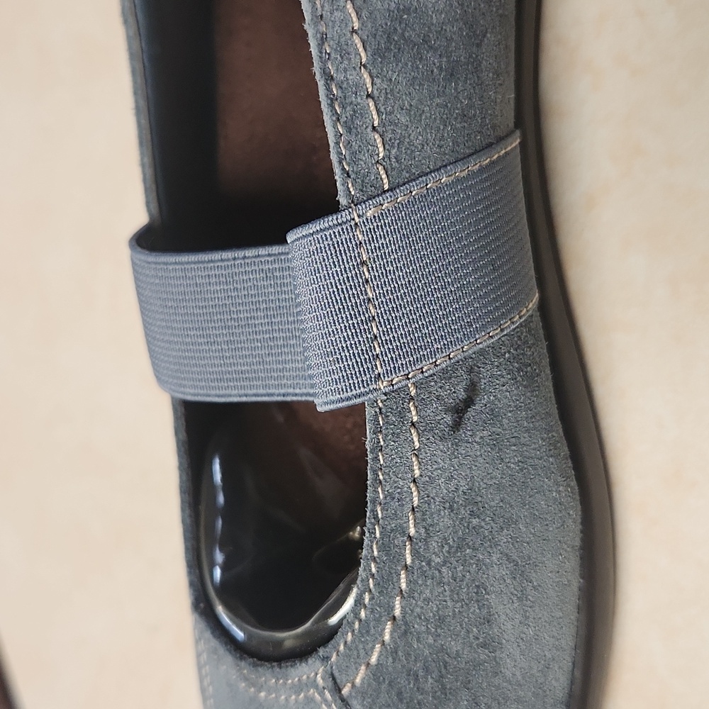 Blue Leather Suede Upper Flat Mary Jane Slip On Comfort What’s What Aerosoles - Picture 9 of 10